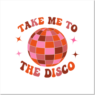 Take Me To The Disco Groovy Retro 70s Posters and Art